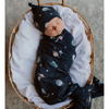 US stockist of Snuggle Hunny Kid's jersey wrap and beanie set in Milky Way.