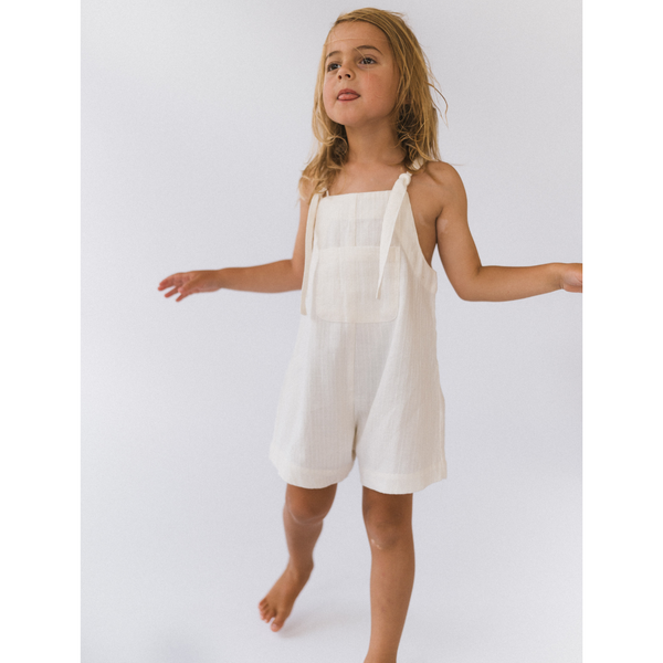 US stockist of Illoura the Label's Short Marlow Overalls - White