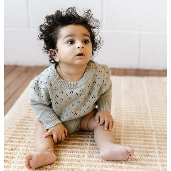 US stockist of Two Darling's long sleeve, surf knit romper.