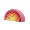US stockist of Ocamora's 6pc Rainbow in pink.  Handmade from sustainable Linden wood in shades of pink, red, orange and yellow.