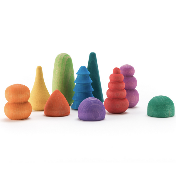 US stockist of Ocamora's set of 10, handmade, wooden Bonsai Trees.