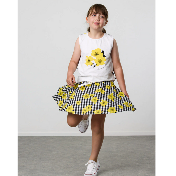 US stockist of Radicool Kids Floral Gingham Skirt