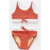 US stockist of Zulu & Zephyr's Mini Band Bikini in Plum.  Made from sustainable ECONYL UPF 50+ fabric.  Features contrasting rib binds, drawstring on top and waist of bottoms.  Fully lined.