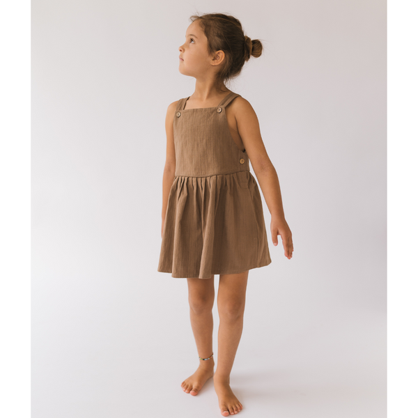US stockist of Illoura the Label's Anouk Pinafore in Chocolate