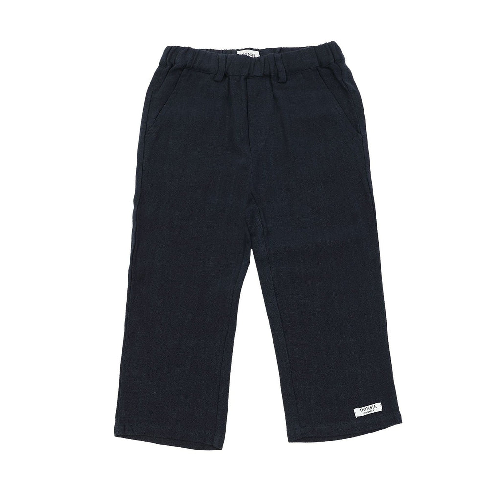 US stockist of Donsje's linen blend, Dado trousers in Faded Marine.