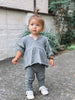 US stockist of Fable & Ford's ribbed cotton leggings with a pocket on the back.  In a lovely slate grey.