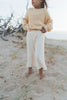US stockist of Illoura the Label's 3/4 essential ribbed knit pants in Vanilla