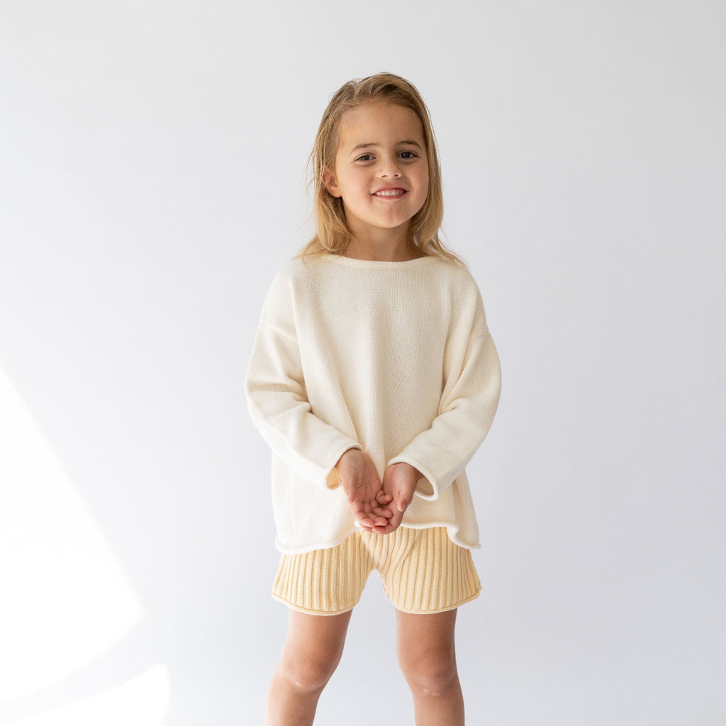 US stockist of Illoura the Label's essential knit sweater in Vanilla