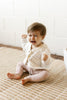 US stockist of Two Darling's gender neutral, cotton milk knit baby cardigan.
