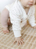 US stockist of Two Darling's gender neutral, cotton milk knit baby cardigan.