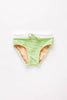 US stockist of Zulu & Zephyr's Mini Band Bikini in Marine.  Made from sustainable ECONYL UPF 50+ fabric.  Features contrasting rib binds, drawstring on top and waist of bottoms.  Fully lined.