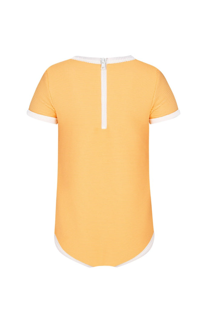 US stockist of Zulu & Zephyr's Mini Rib Short Sleeve Onesie in Mango