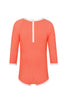 US stockist of Zulu & Zephyr's long sleeve, Mini Rib Rashie Onesie in Papaya