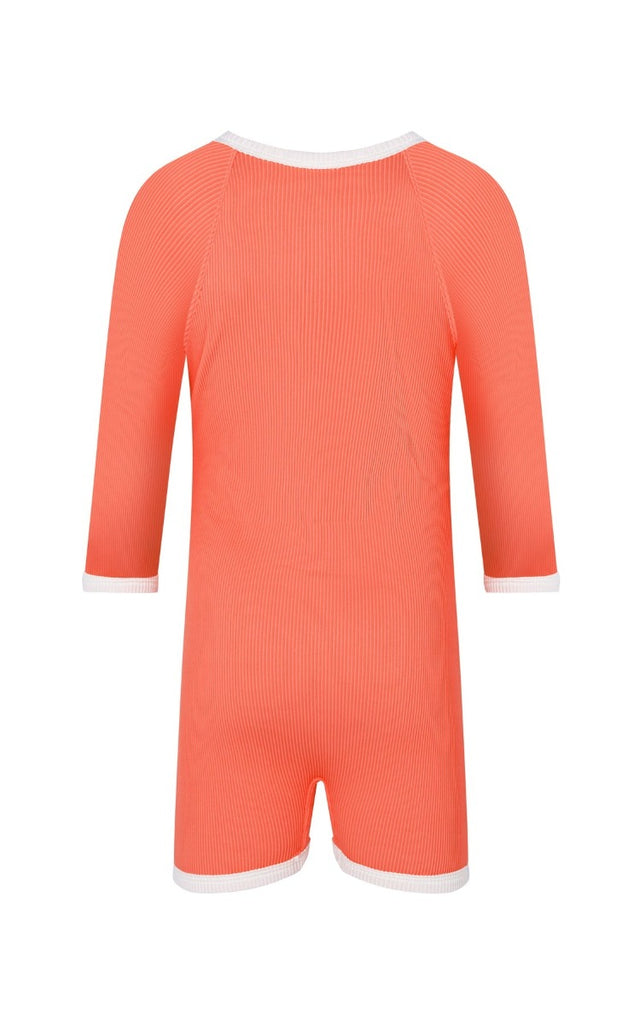 US stockist of Zulu & Zephyr's Mini Rib long sleeve surfsuit in Papaya