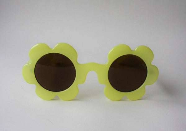 US stockist of Elle Porte's Daisy sunglasses in Yellow Jelly with dark lenses.