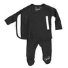 Stockist of Bonsie's Ribbed Ink footed kimono romper.