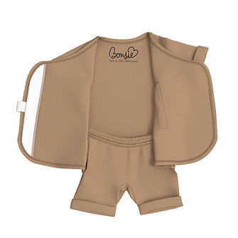 Stockist of Bonsie's short sleeve kimono romper in Mocha.