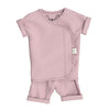 Stockist of Bonsie's short sleeve kimono style romper in Peony.