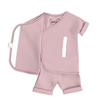 Stockist of Bonsie's short sleeve kimono style romper in Peony.