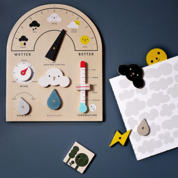 Stockist of Moon Picnic's wooden weather station.