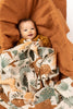 US stockist of Indus Design's cotton "Dinosaur" swaddle.