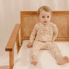 US stockist of India & Grace's gender neutral, organic bamboo zip suit in Dino Terrazzo.