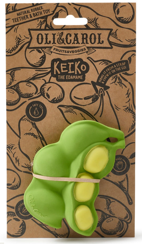 US stockist of Oli & Carol's Keiko the Edamame rubber teether