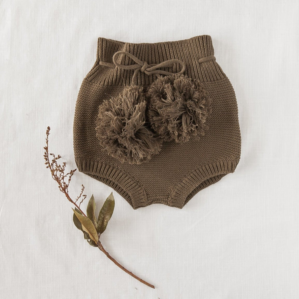US stockist of Karibou Kids Gracie olive knit bloomers