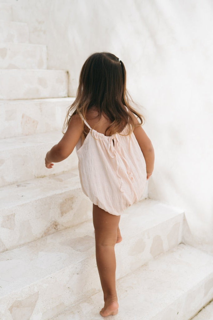 US stockist of Illoura the Label's Field Romper in Apricot.  