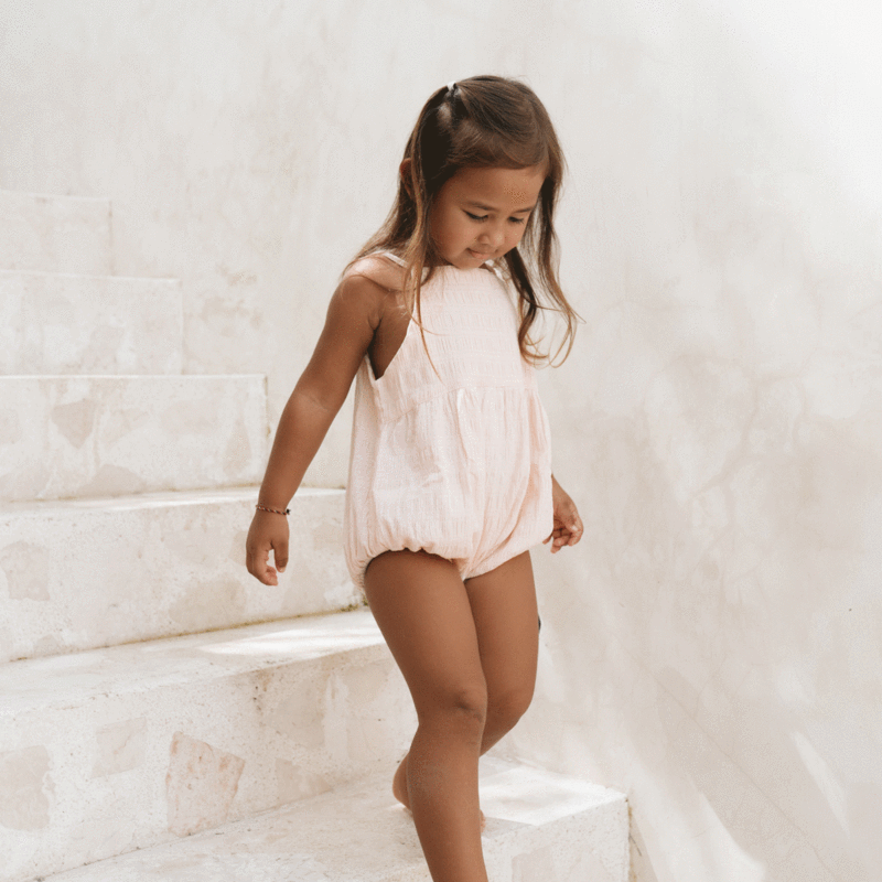 US stockist of Illoura the Label's Field Romper in Apricot.  