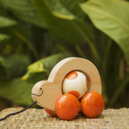 US stockist of Fair & Green's handmade baby Lil' Ladybug wooden toy