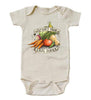 Raising Tito cream organic cotton "support your local farmer" long sleeve bodysuit