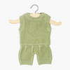 US stockist of Minikane's Orlando knit romper in Sage Green