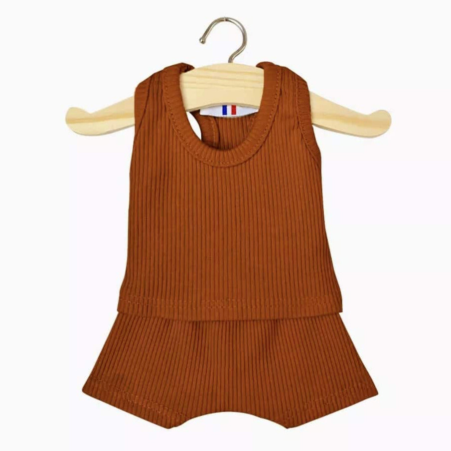 US stockist of Minikane's Boy Doll Knit Underwear set in Cognac