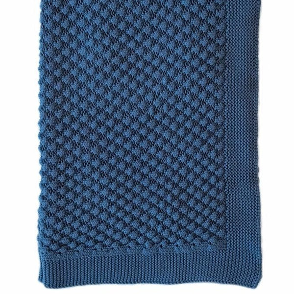 US stockist of Indus Design's "Marine" cotton mini popcorn blanket.