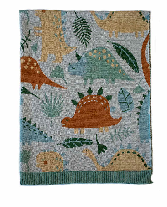 US stockist of Indus Design's heirloom quality, dinosaur blanket.  Made from cotton.