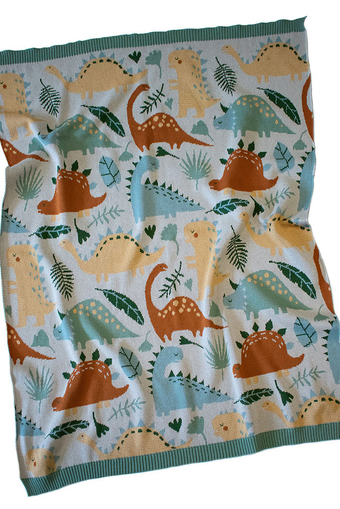 US stockist of Indus Design's heirloom quality, dinosaur blanket.  Made from cotton.
