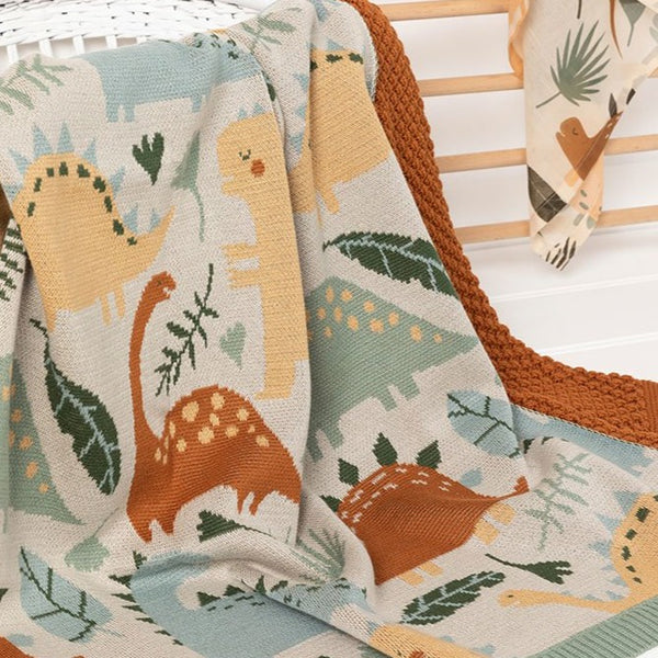 US stockist of Indus Design's heirloom quality, dinosaur blanket.  Made from cotton.