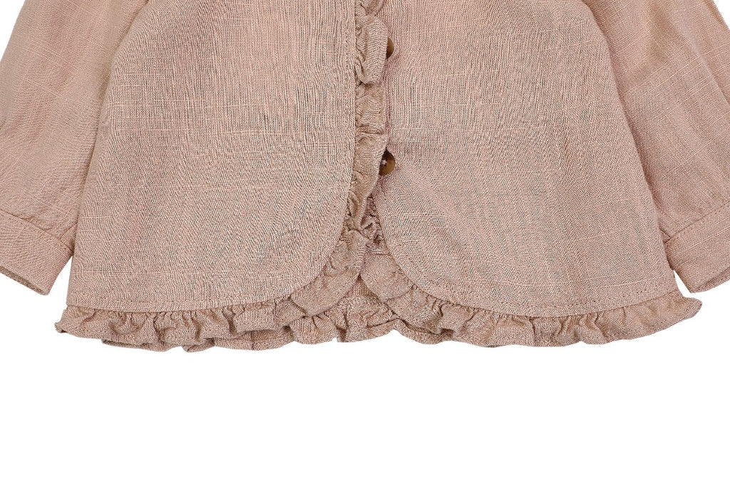 US stockist of Donsje's linen blend, Lori Blouse in Vintage Pink.
