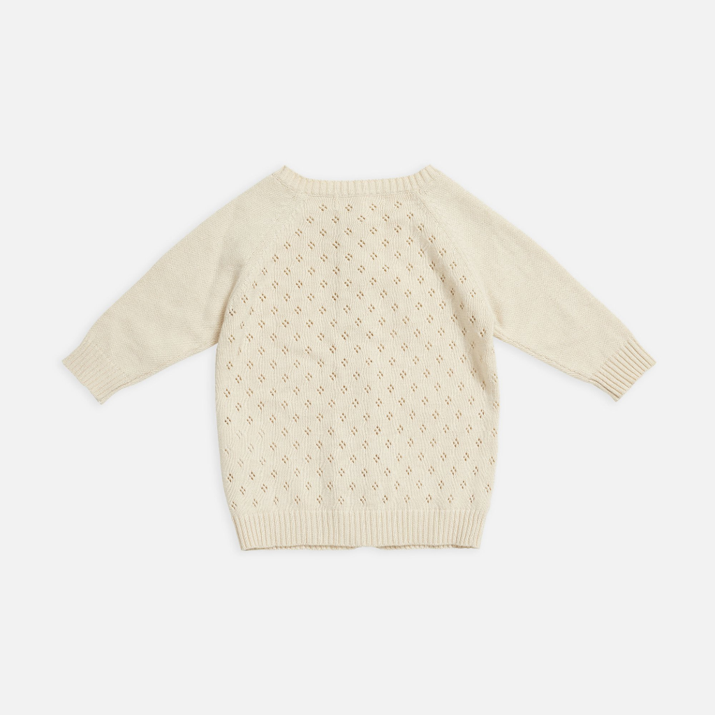 US stockist of Miann & Co's cotton knit cardigan in eggnog.