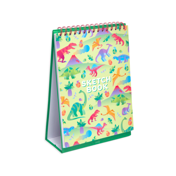 Stockist of Ooly's daring dinos standing sketchbook.  Features 45 perforated pages of 8 x 10 120 gsm acid free white paper.  Cover has colorful dinosaurs on it.
