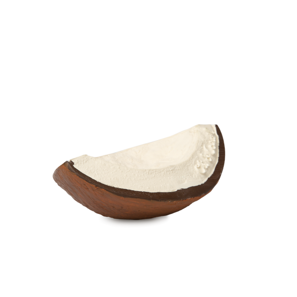 US stockist of Oli & Carol's Coco the Coconut teether/bath toy. Made from 100% natural sustainable rubber with no holes.
