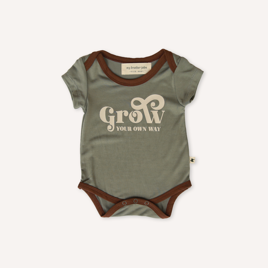 US stockist of My Brother John "Grow Your Own Way Short Sleeve Bodysuit