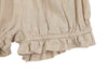 US stockist of Donsje's linen blend, Gwenda Bloomers in Beige.  Features a ruffle hem.