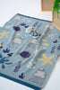 US stockist of Indus Design's "Under the Sea" blue cotton baby blanket.  Features a print with fish, starfish and octopus.  