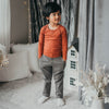 US stockist of Karibou Kids' Wolfie chino pants in grey mist.