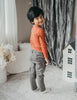 US stockist of Karibou Kids' Wolfie chino pants in grey mist.