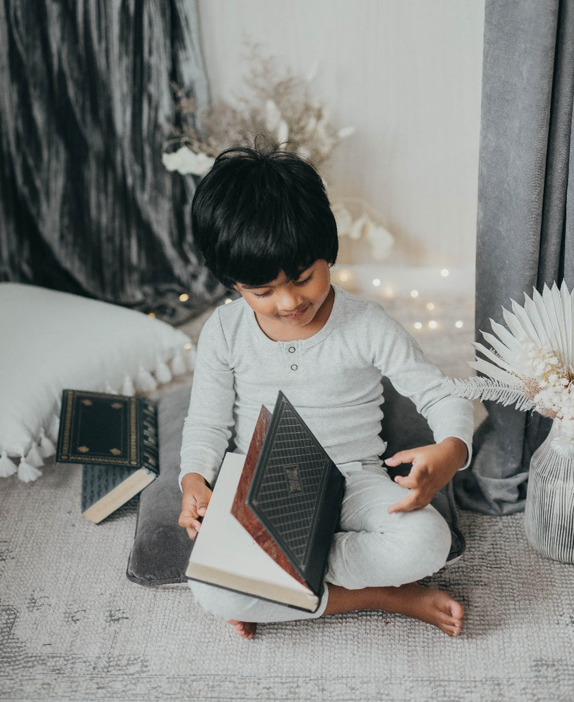 US stockist of Karibou Kids' gender neutral, marle grey loungewear pants.