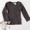 US stockist of Karibou Kids gender neutral, pepper grey Willow ribbed long sleeve top