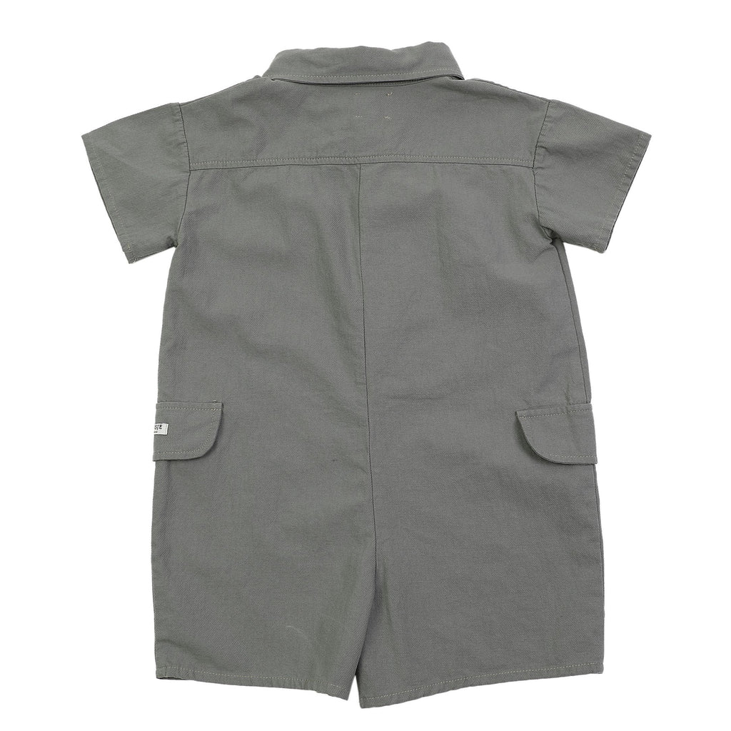 US stockist of Donsje's handmade, gender neutral Aspen Jumpsuit in Ocean Grey.